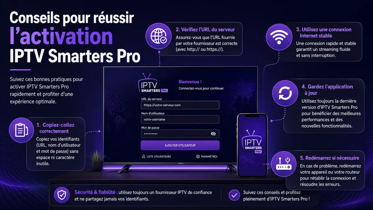 Conseils pour réussir l’activation IPTV Smarters Pro sur tv
